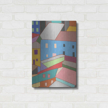 Luxe Metal Art 'Rooftops in Color I' by Nikki Galapon, Metal Wall Art,16x24