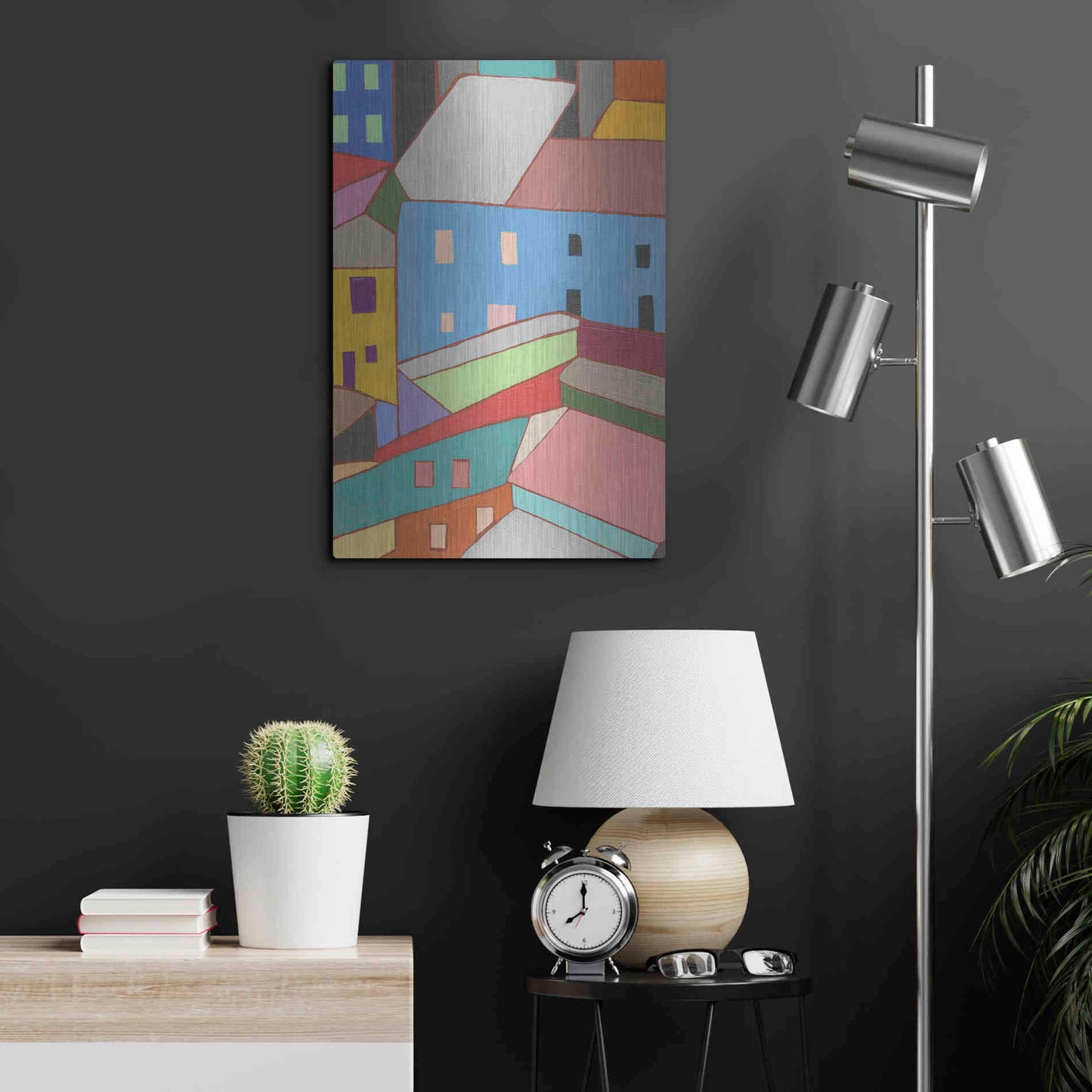 Luxe Metal Art 'Rooftops in Color I' by Nikki Galapon, Metal Wall Art,16x24