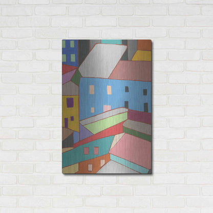 Luxe Metal Art 'Rooftops in Color I' by Nikki Galapon, Metal Wall Art,24x36
