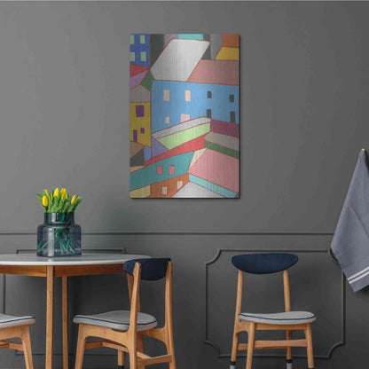 Luxe Metal Art 'Rooftops in Color I' by Nikki Galapon, Metal Wall Art,24x36