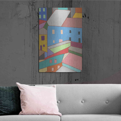 Luxe Metal Art 'Rooftops in Color I' by Nikki Galapon, Metal Wall Art,24x36