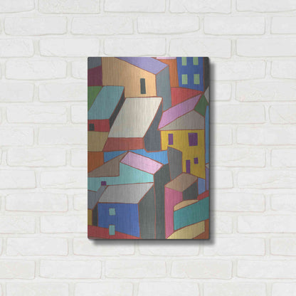 Luxe Metal Art 'Rooftops in Color II' by Nikki Galapon, Metal Wall Art,16x24
