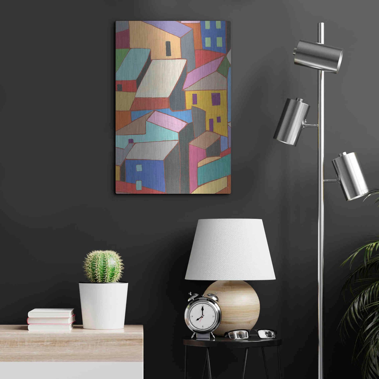 Luxe Metal Art 'Rooftops in Color II' by Nikki Galapon, Metal Wall Art,16x24