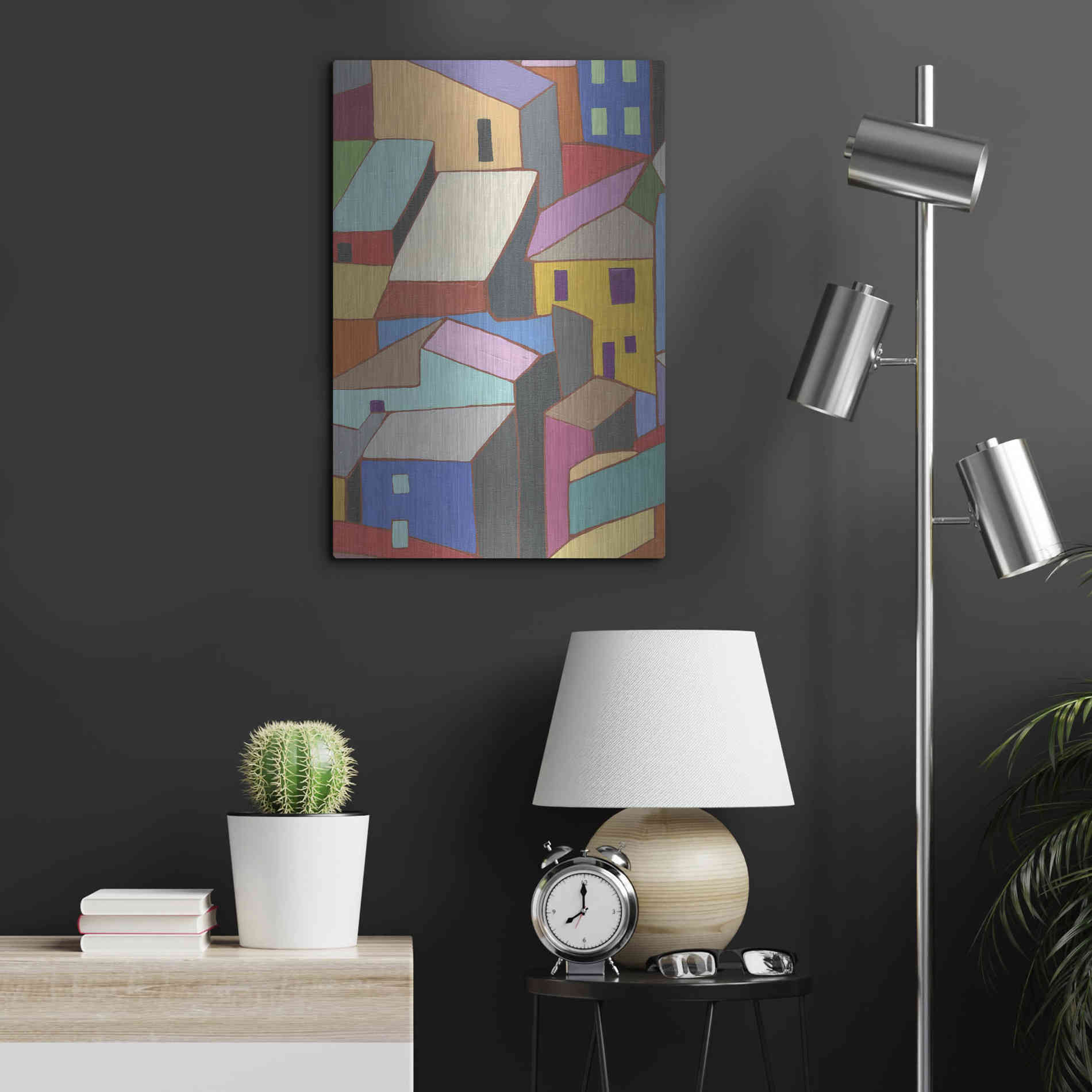 Luxe Metal Art 'Rooftops in Color II' by Nikki Galapon, Metal Wall Art,16x24