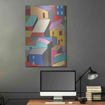 Luxe Metal Art 'Rooftops in Color II' by Nikki Galapon, Metal Wall Art,24x36