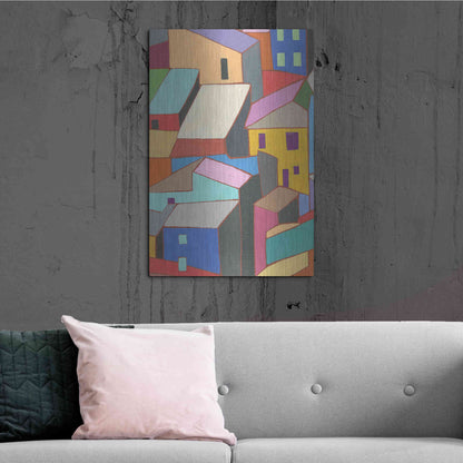 Luxe Metal Art 'Rooftops in Color II' by Nikki Galapon, Metal Wall Art,24x36