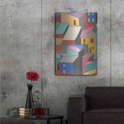 Luxe Metal Art 'Rooftops in Color II' by Nikki Galapon, Metal Wall Art,24x36
