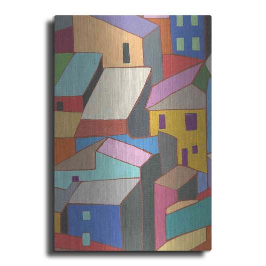 Luxe Metal Art 'Rooftops in Color II' by Nikki Galapon, Metal Wall Art