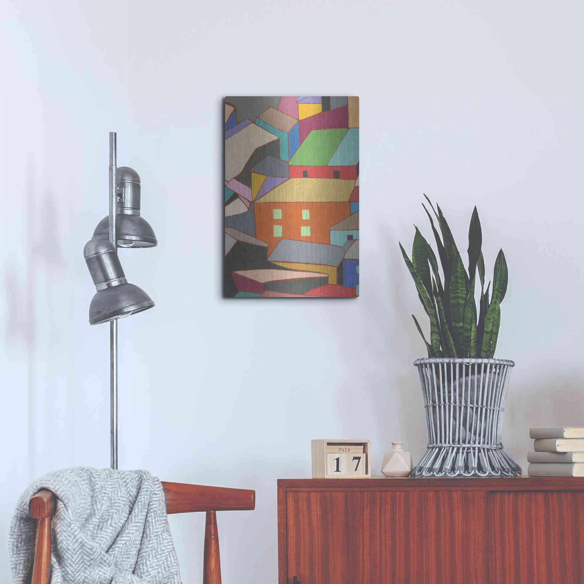 Luxe Metal Art 'Rooftops in Color III' by Nikki Galapon, Metal Wall Art,16x24