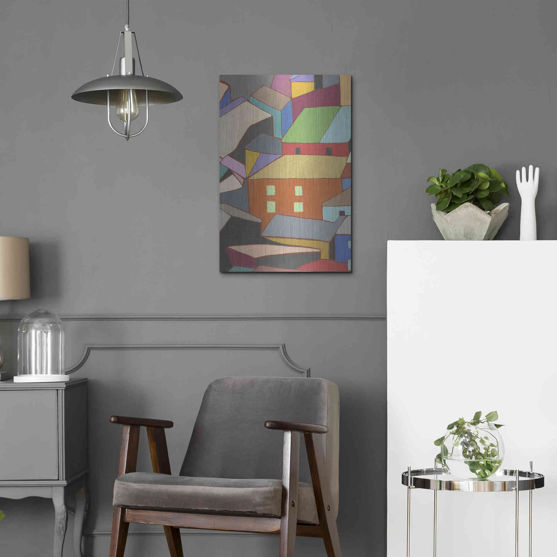 Luxe Metal Art 'Rooftops in Color III' by Nikki Galapon, Metal Wall Art,16x24