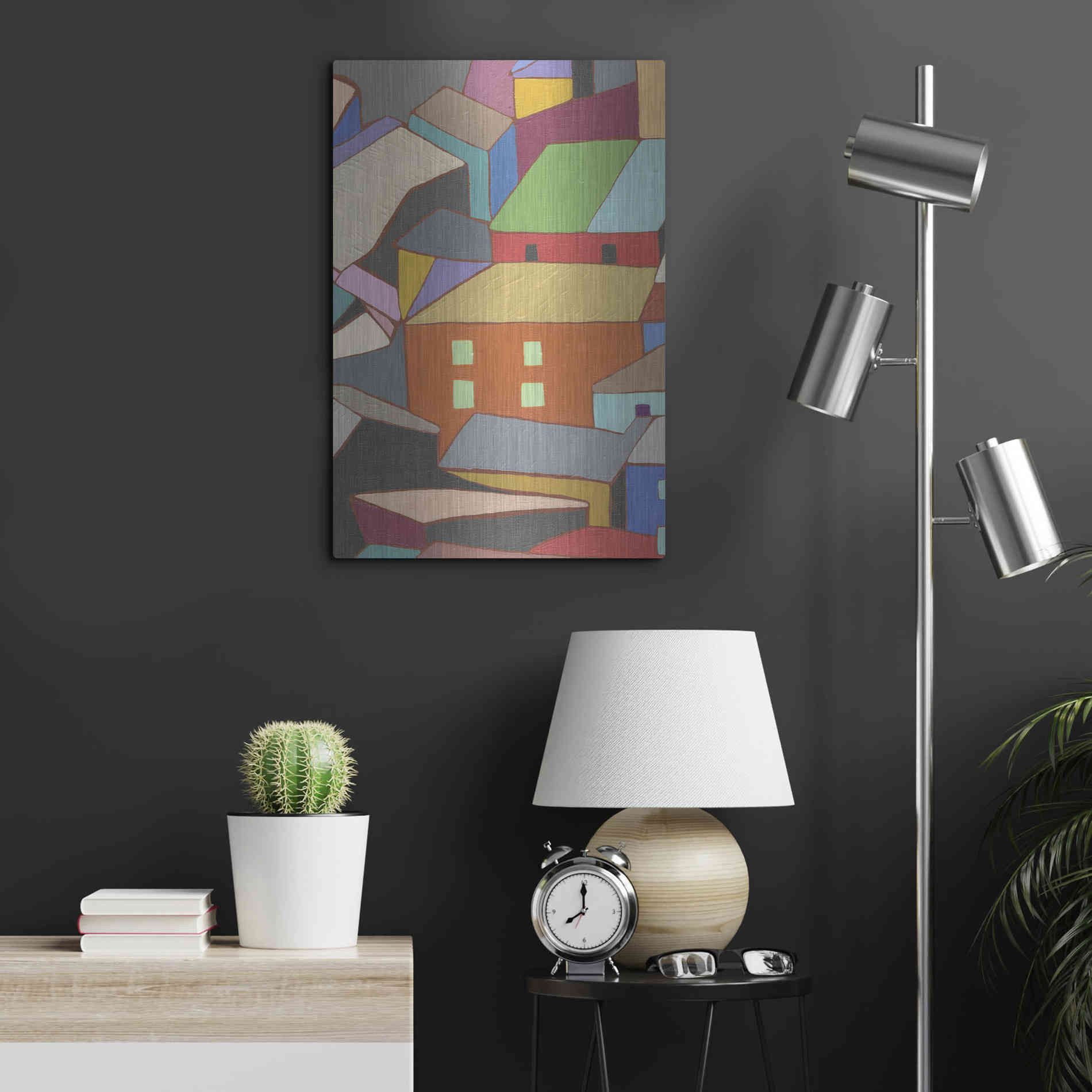 Luxe Metal Art 'Rooftops in Color III' by Nikki Galapon, Metal Wall Art,16x24