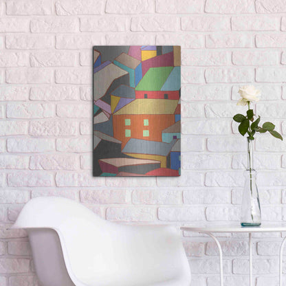 Luxe Metal Art 'Rooftops in Color III' by Nikki Galapon, Metal Wall Art,16x24