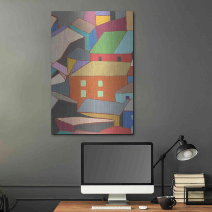 Luxe Metal Art 'Rooftops in Color III' by Nikki Galapon, Metal Wall Art,24x36