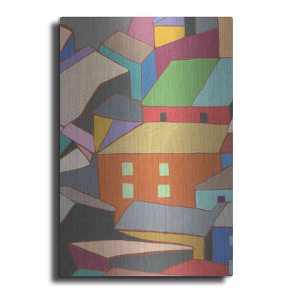 Luxe Metal Art 'Rooftops in Color III' by Nikki Galapon, Metal Wall Art