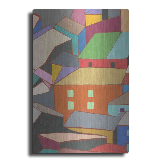 Luxe Metal Art 'Rooftops in Color III' by Nikki Galapon, Metal Wall Art