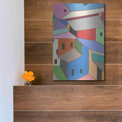 Luxe Metal Art 'Rooftops in Color XII' by Nikki Galapon, Metal Wall Art,12x16