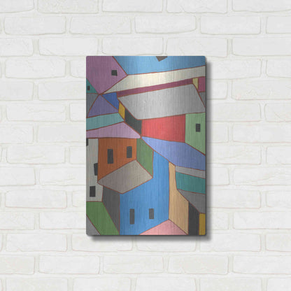 Luxe Metal Art 'Rooftops in Color XII' by Nikki Galapon, Metal Wall Art,16x24