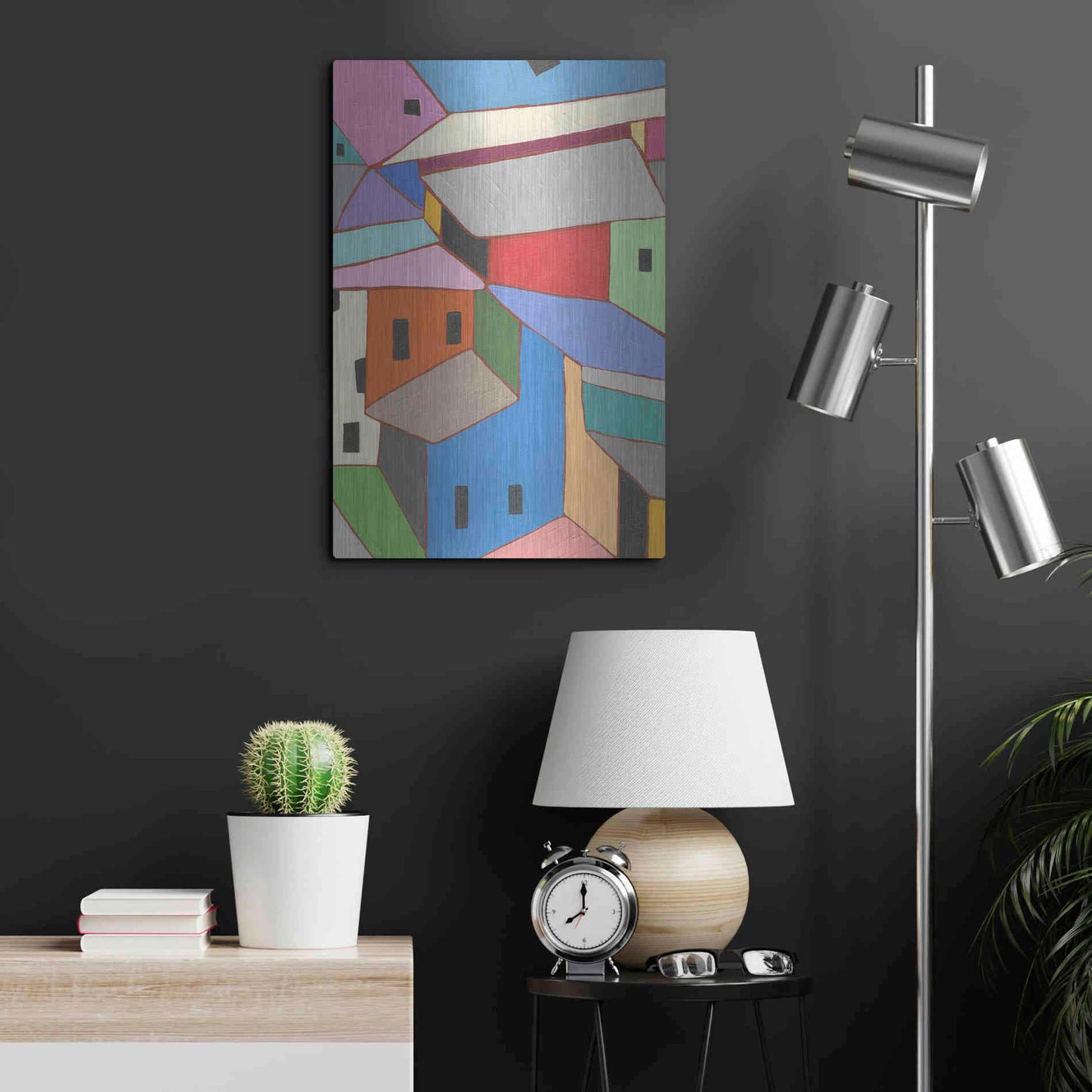 Luxe Metal Art 'Rooftops in Color XII' by Nikki Galapon, Metal Wall Art,16x24