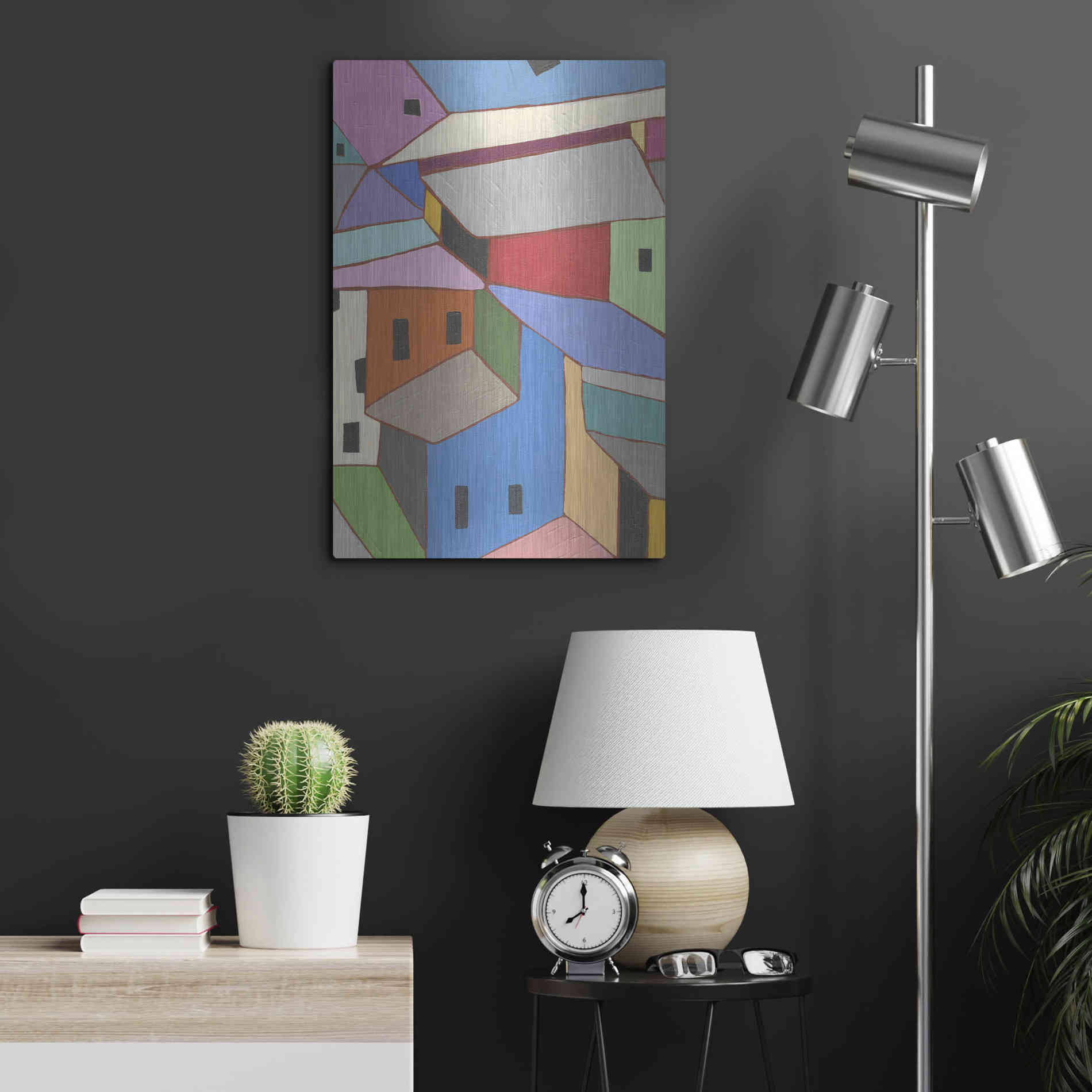 Luxe Metal Art 'Rooftops in Color XII' by Nikki Galapon, Metal Wall Art,16x24