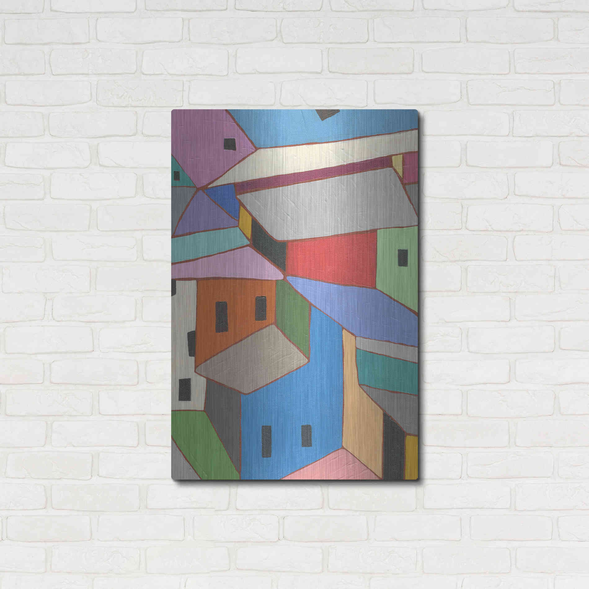 Luxe Metal Art 'Rooftops in Color XII' by Nikki Galapon, Metal Wall Art,24x36