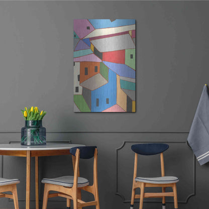 Luxe Metal Art 'Rooftops in Color XII' by Nikki Galapon, Metal Wall Art,24x36
