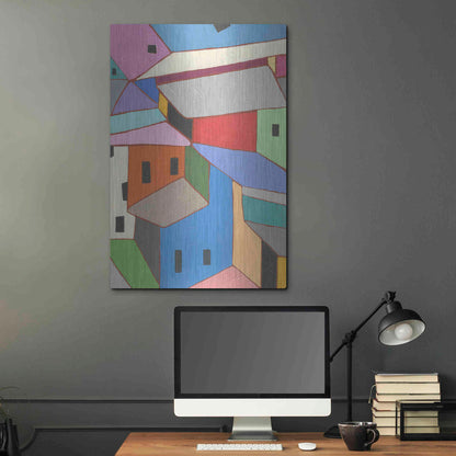 Luxe Metal Art 'Rooftops in Color XII' by Nikki Galapon, Metal Wall Art,24x36