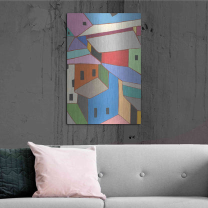 Luxe Metal Art 'Rooftops in Color XII' by Nikki Galapon, Metal Wall Art,24x36