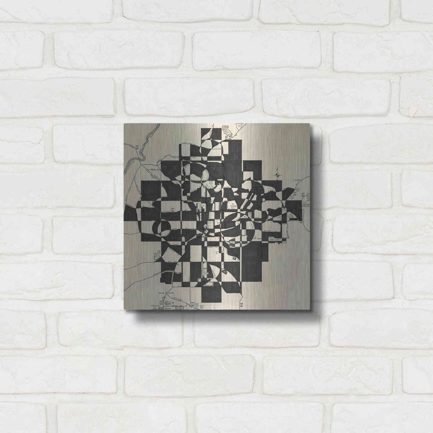 Luxe Metal Art 'Modern Map of Atlanta' by Nikki Galapon, Metal Wall Art,12x12