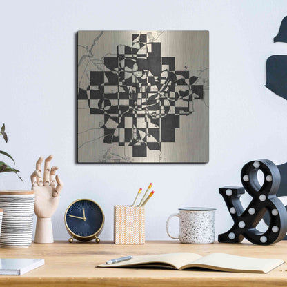 Luxe Metal Art 'Modern Map of Atlanta' by Nikki Galapon, Metal Wall Art,12x12