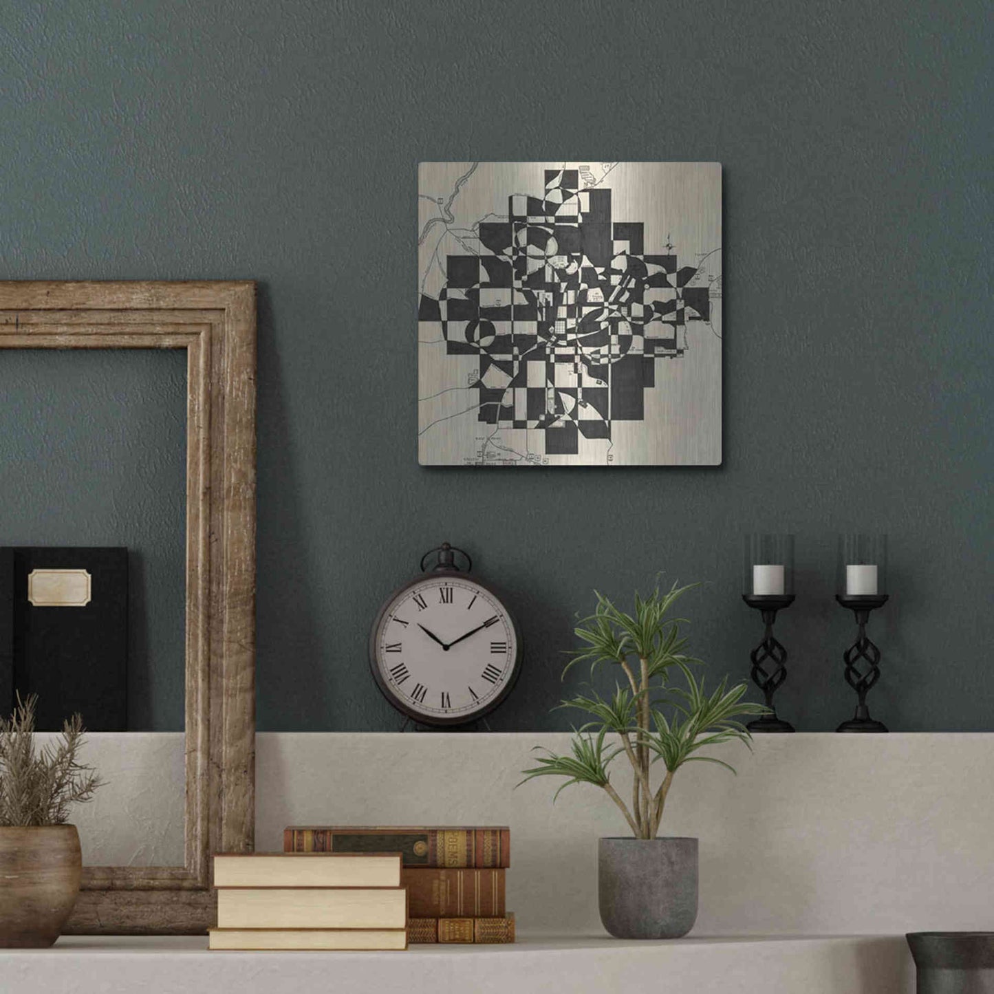 Luxe Metal Art 'Modern Map of Atlanta' by Nikki Galapon, Metal Wall Art,12x12