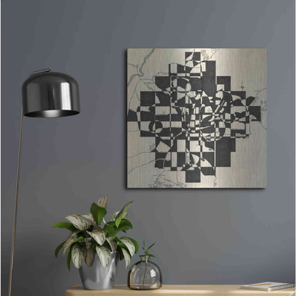 Luxe Metal Art 'Modern Map of Atlanta' by Nikki Galapon, Metal Wall Art,24x24