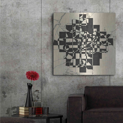 Luxe Metal Art 'Modern Map of Atlanta' by Nikki Galapon, Metal Wall Art,36x36