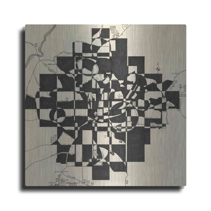 Luxe Metal Art 'Modern Map of Atlanta' by Nikki Galapon, Metal Wall Art