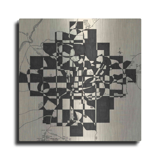 Luxe Metal Art 'Modern Map of Atlanta' by Nikki Galapon, Metal Wall Art