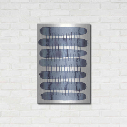 Luxe Metal Art 'Indigo Stitchy I' by Nikki Galapon, Metal Wall Art,24x36