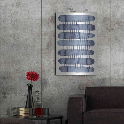 Luxe Metal Art 'Indigo Stitchy I' by Nikki Galapon, Metal Wall Art,24x36