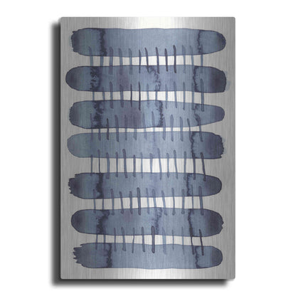 Luxe Metal Art 'Indigo Stitchy I' by Nikki Galapon, Metal Wall Art