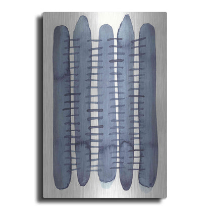 Luxe Metal Art 'Indigo Stitchy II' by Nikki Galapon, Metal Wall Art