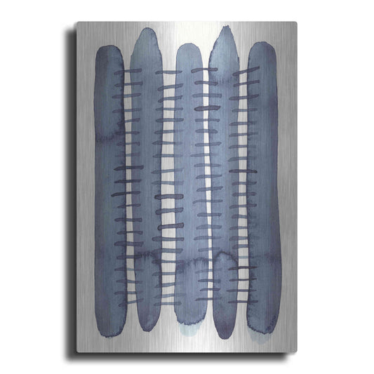 Luxe Metal Art 'Indigo Stitchy II' by Nikki Galapon, Metal Wall Art