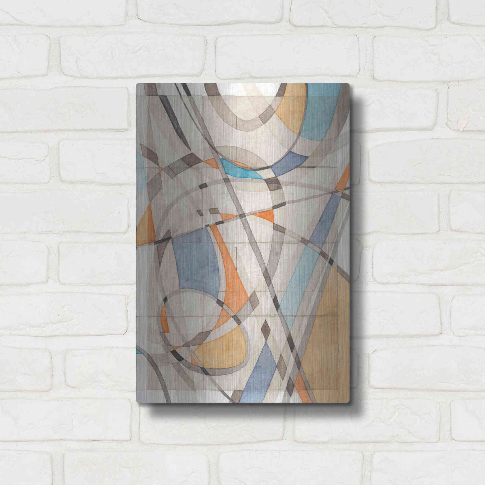 Luxe Metal Art 'Ovals & Lines II' by Nikki Galapon, Metal Wall Art,12x16