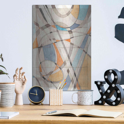 Luxe Metal Art 'Ovals & Lines II' by Nikki Galapon, Metal Wall Art,12x16