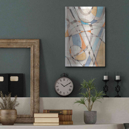 Luxe Metal Art 'Ovals & Lines II' by Nikki Galapon, Metal Wall Art,12x16
