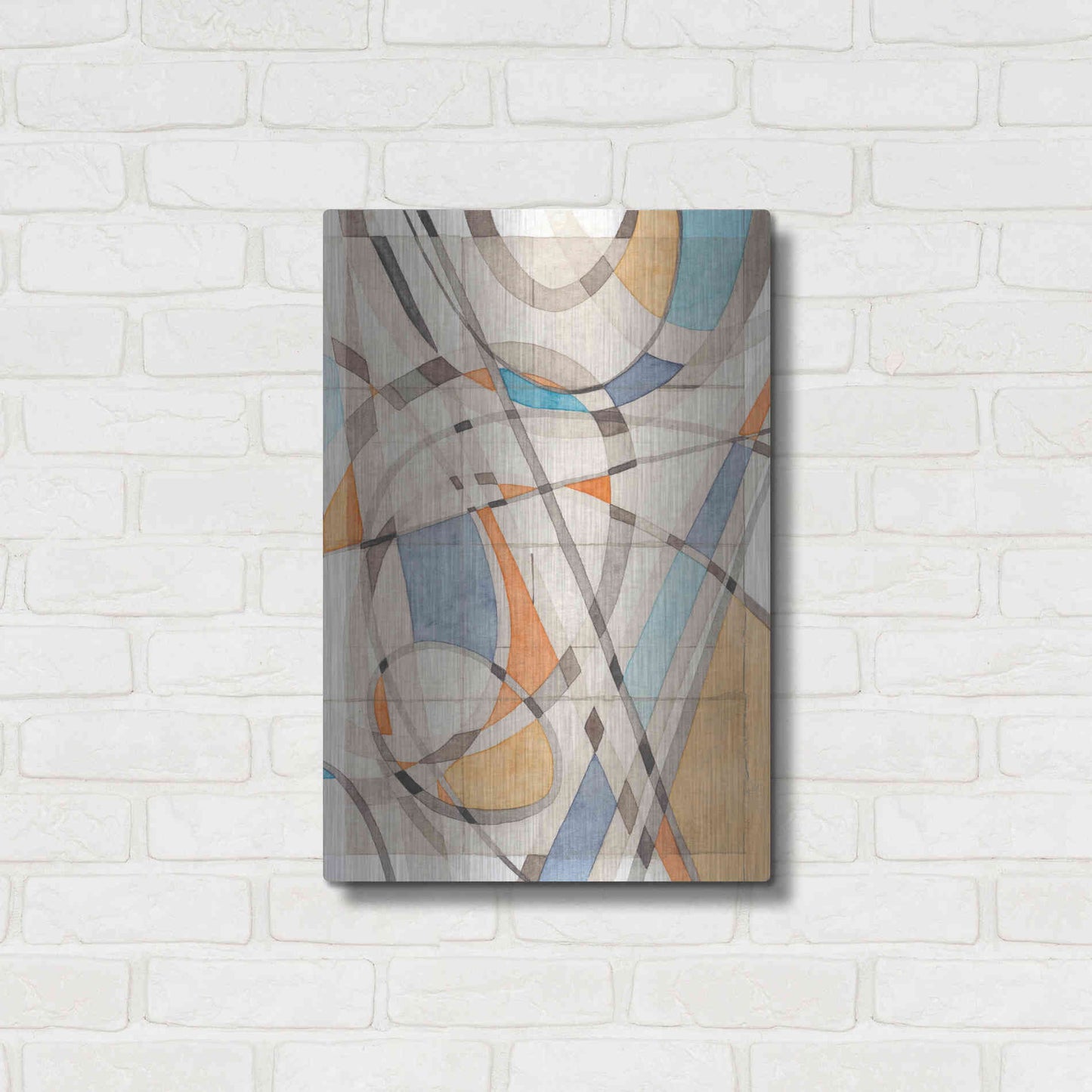 Luxe Metal Art 'Ovals & Lines II' by Nikki Galapon, Metal Wall Art,16x24
