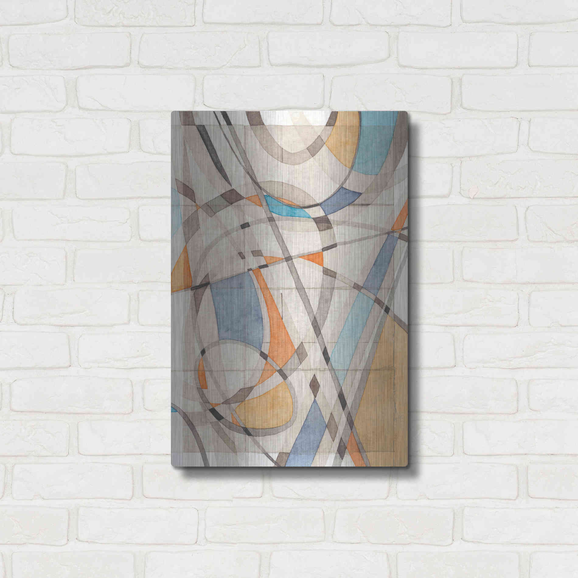 Luxe Metal Art 'Ovals & Lines II' by Nikki Galapon, Metal Wall Art,16x24
