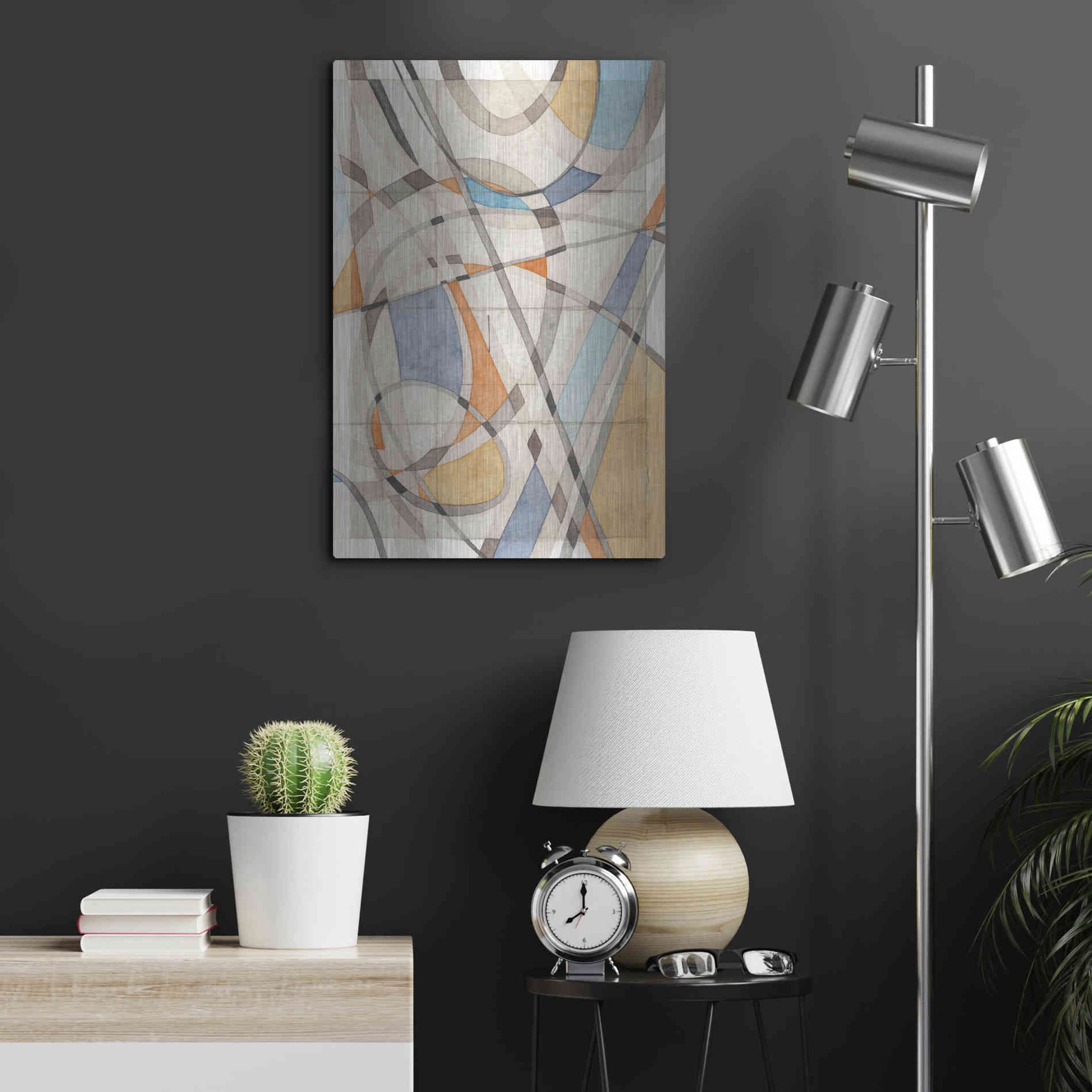 Luxe Metal Art 'Ovals & Lines II' by Nikki Galapon, Metal Wall Art,16x24