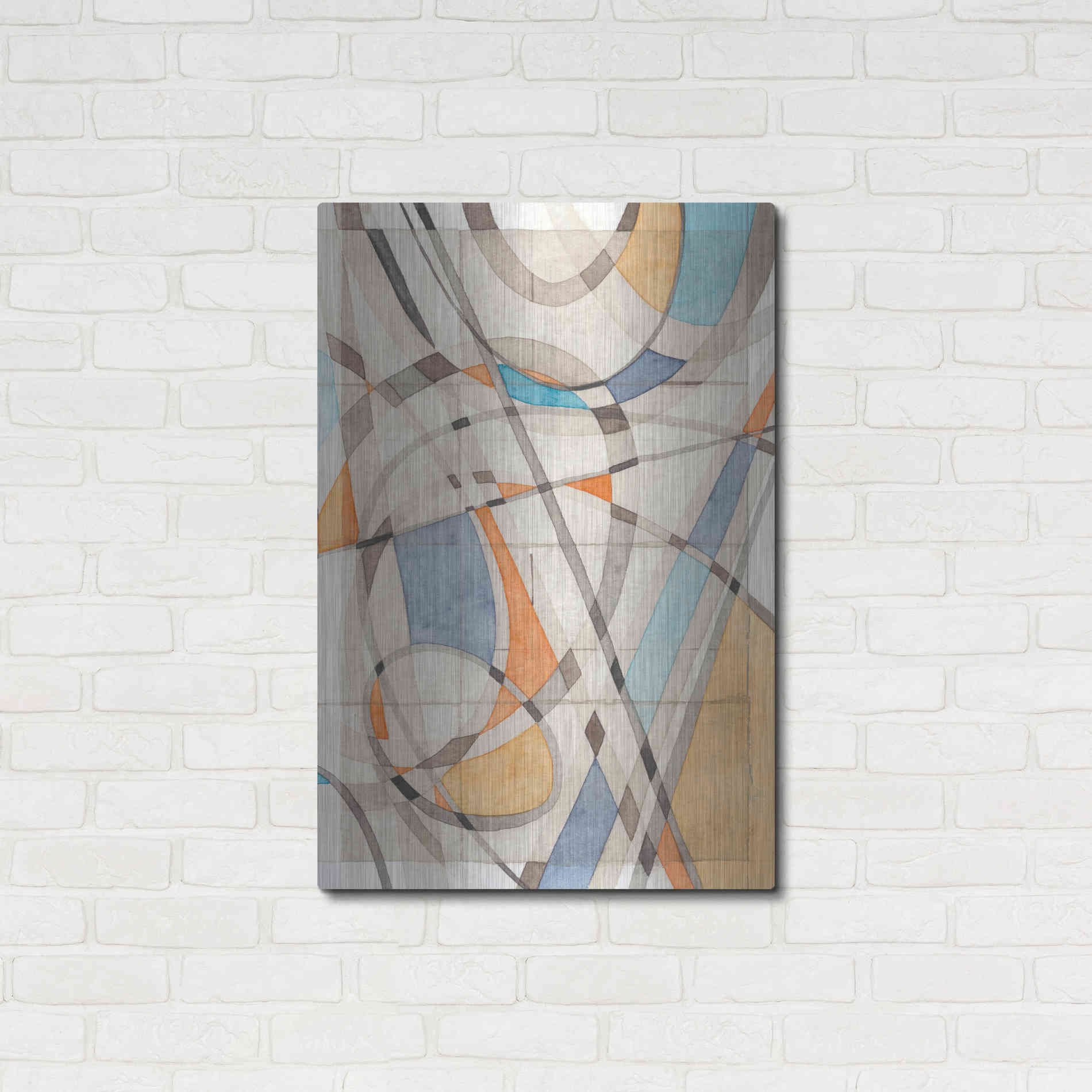 Luxe Metal Art 'Ovals & Lines II' by Nikki Galapon, Metal Wall Art,24x36