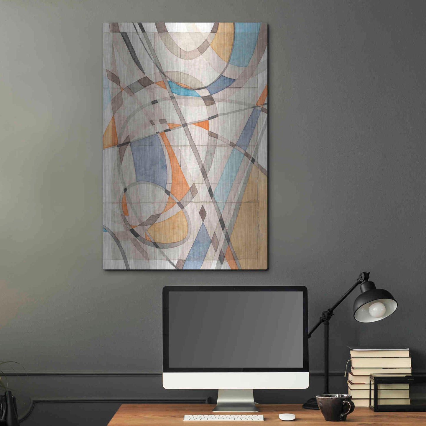 Luxe Metal Art 'Ovals & Lines II' by Nikki Galapon, Metal Wall Art,24x36