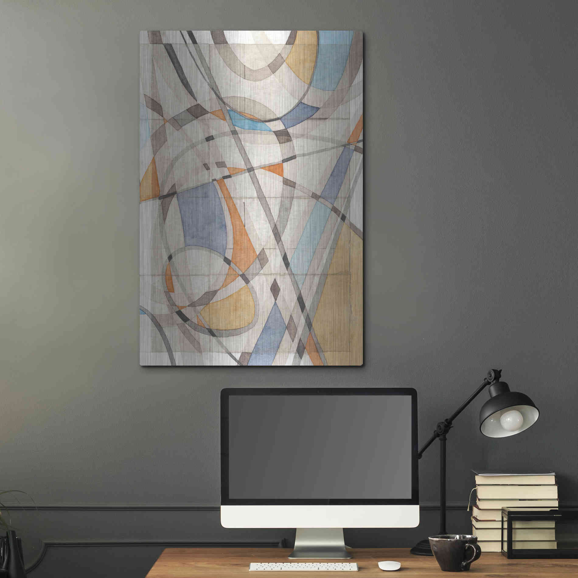 Luxe Metal Art 'Ovals & Lines II' by Nikki Galapon, Metal Wall Art,24x36