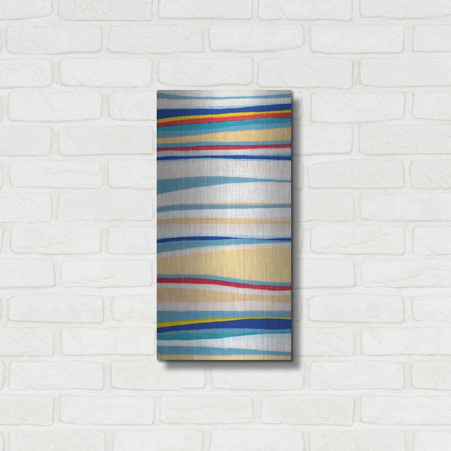 Luxe Metal Art 'Wavy Lines I' by Nikki Galapon, Metal Wall Art,12x24