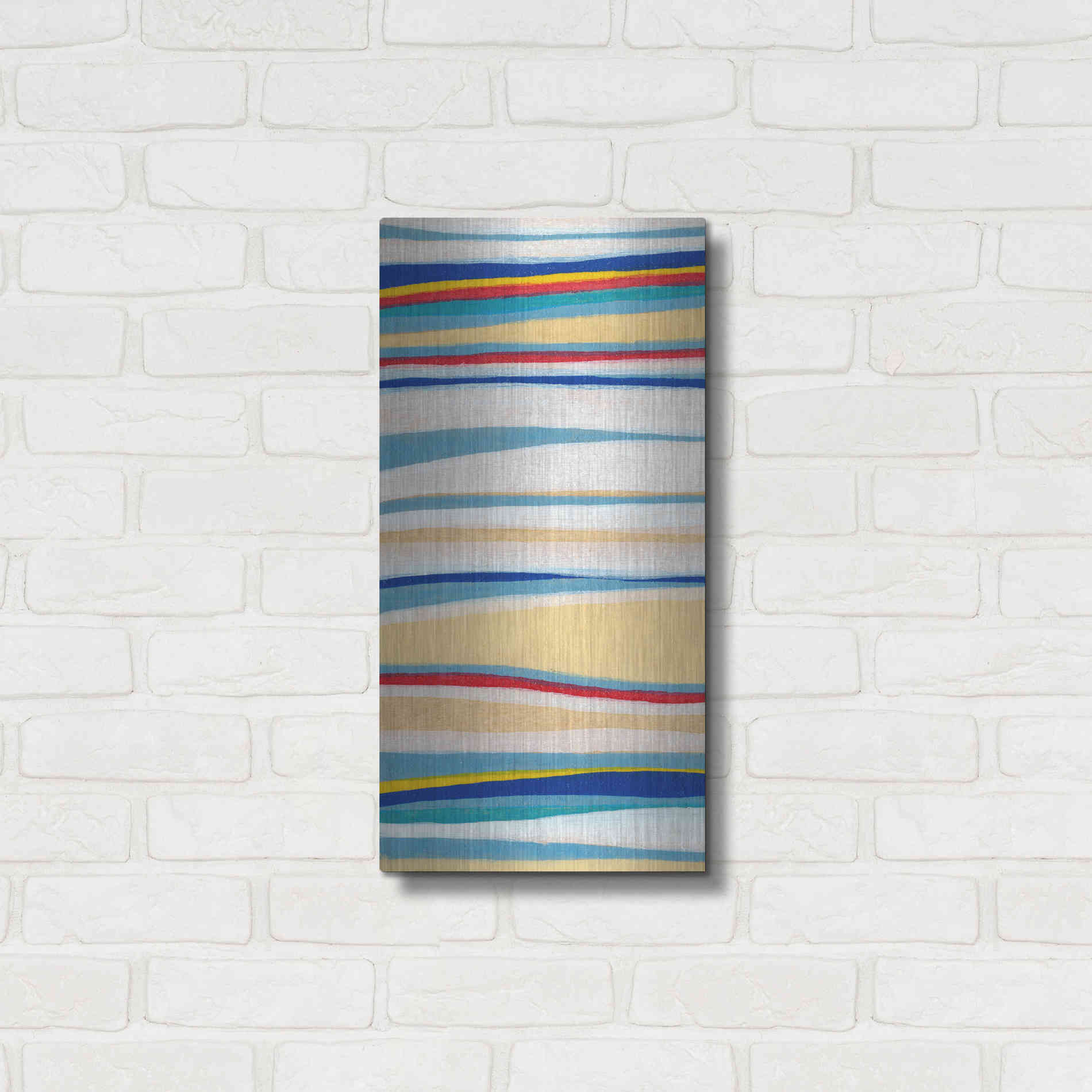Luxe Metal Art 'Wavy Lines I' by Nikki Galapon, Metal Wall Art,12x24